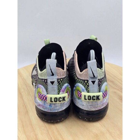 Nike Air VaporMax 2020 Flyknit Black Barely Volt Women Running Shoes  Sz 7 - Picture 4 of 8